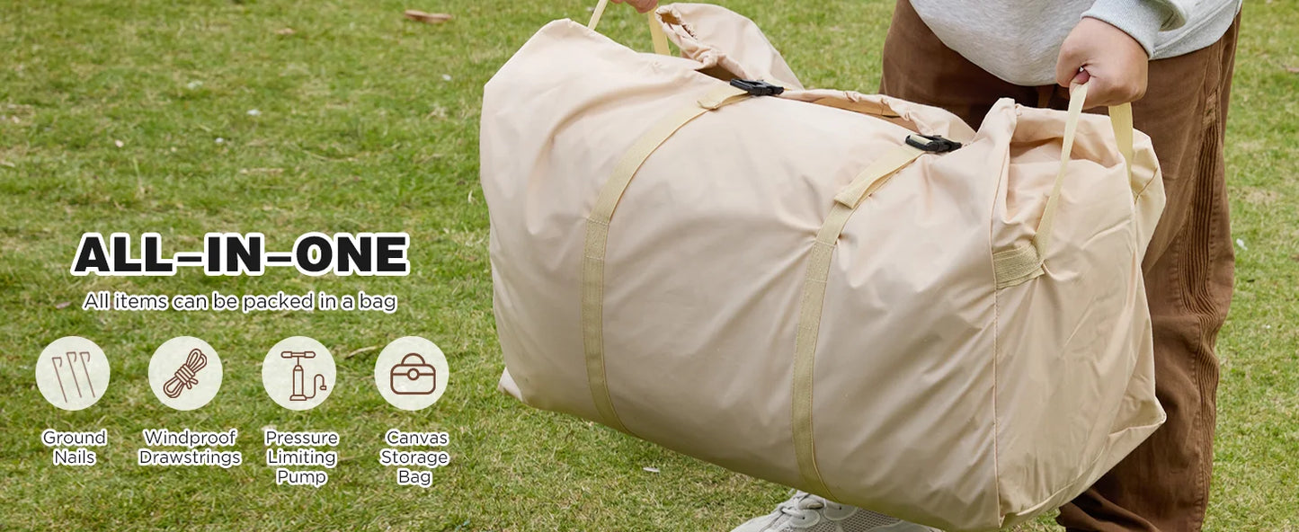 129 Square Feet Inflatable Camping Tent For 8 To 10 People