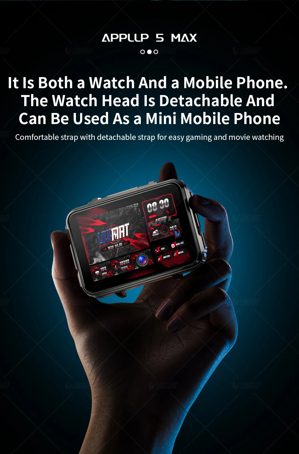 LOKMAT APPLLP 5 Max Android Watch Screen HD 4G Camera