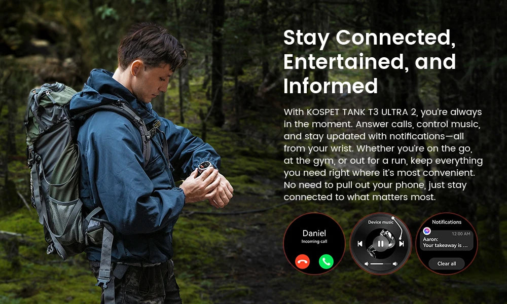 KOSPET Tank T3 Ultra 2 GPS Smartwatch 5ATM Waterproof