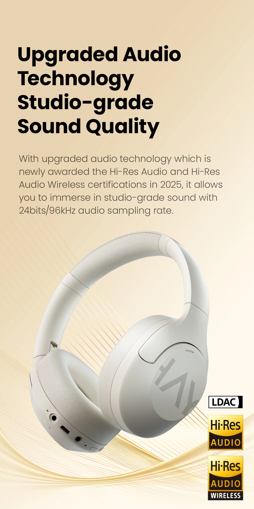 Haylou S30 Wireless Headphones Bluetooth 5.4 ANC 43dB 40mm Driver 80H Playtime