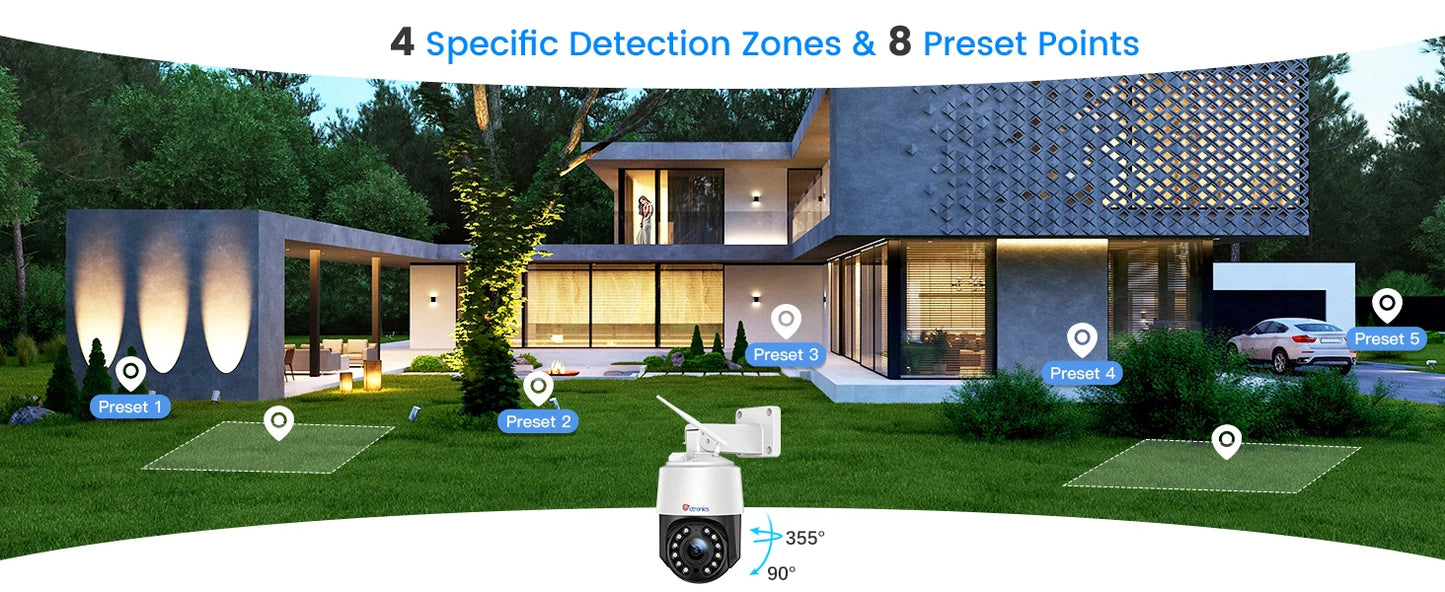 Ctronics 4K 8MP Outdoor WiFi Surveillance Camera 360 Zoom