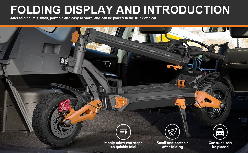 6000W Dual Motor Electric Scooter 50mph Folding Off Road