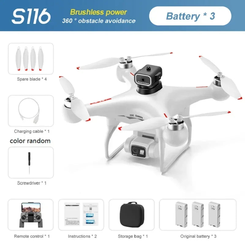 S116 MAX Drone Pro With 3 Batteries 8K Dual Camera Features