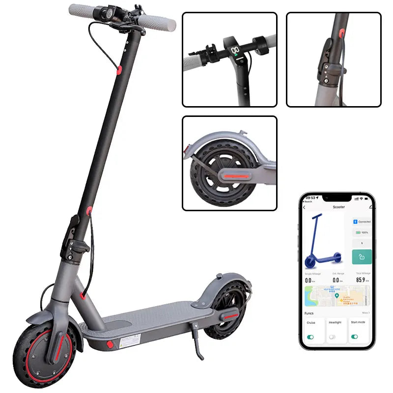 LADPED 350W Foldable Electric Scooter 19 MPH APP Smart