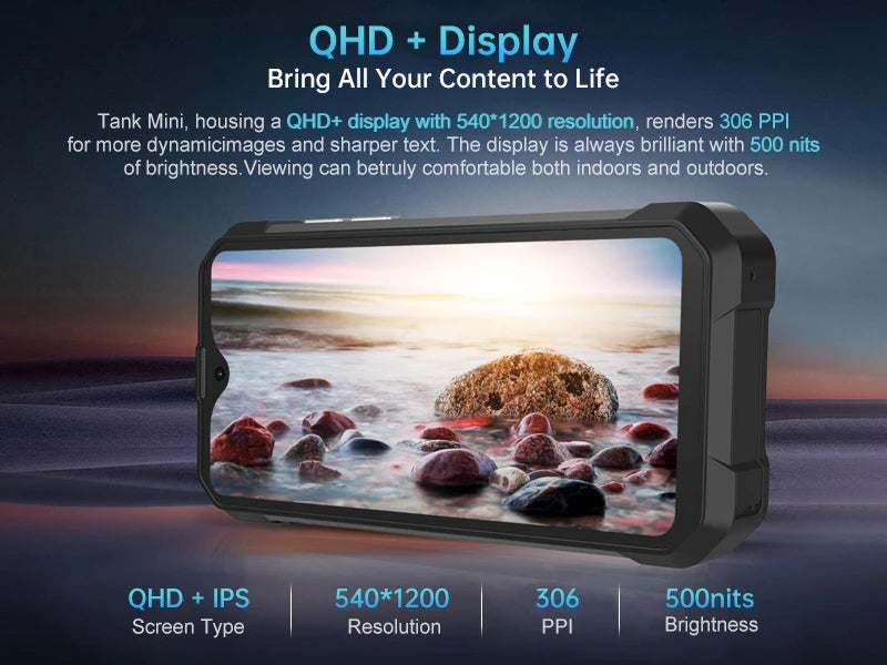 Unihertz 8849 Tank Mini Rugged Smartphone 4.3 Inch Android 13 5800mAh 24GB RAM 256GB Helio G99 IP68 Camera 100MP