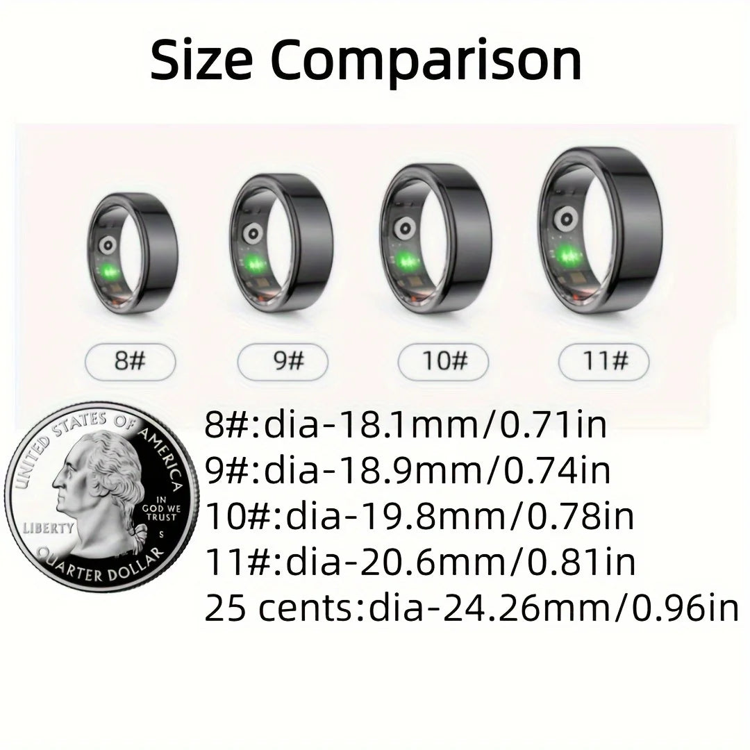 Smart Ring Activity Tracker Stainless Steel Step Counter