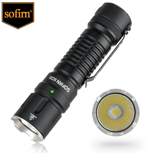 Sofirn SC33 XHP70.3 HI LED 21700 Rechargeable Tactical Flashlight 5200Lm USB C