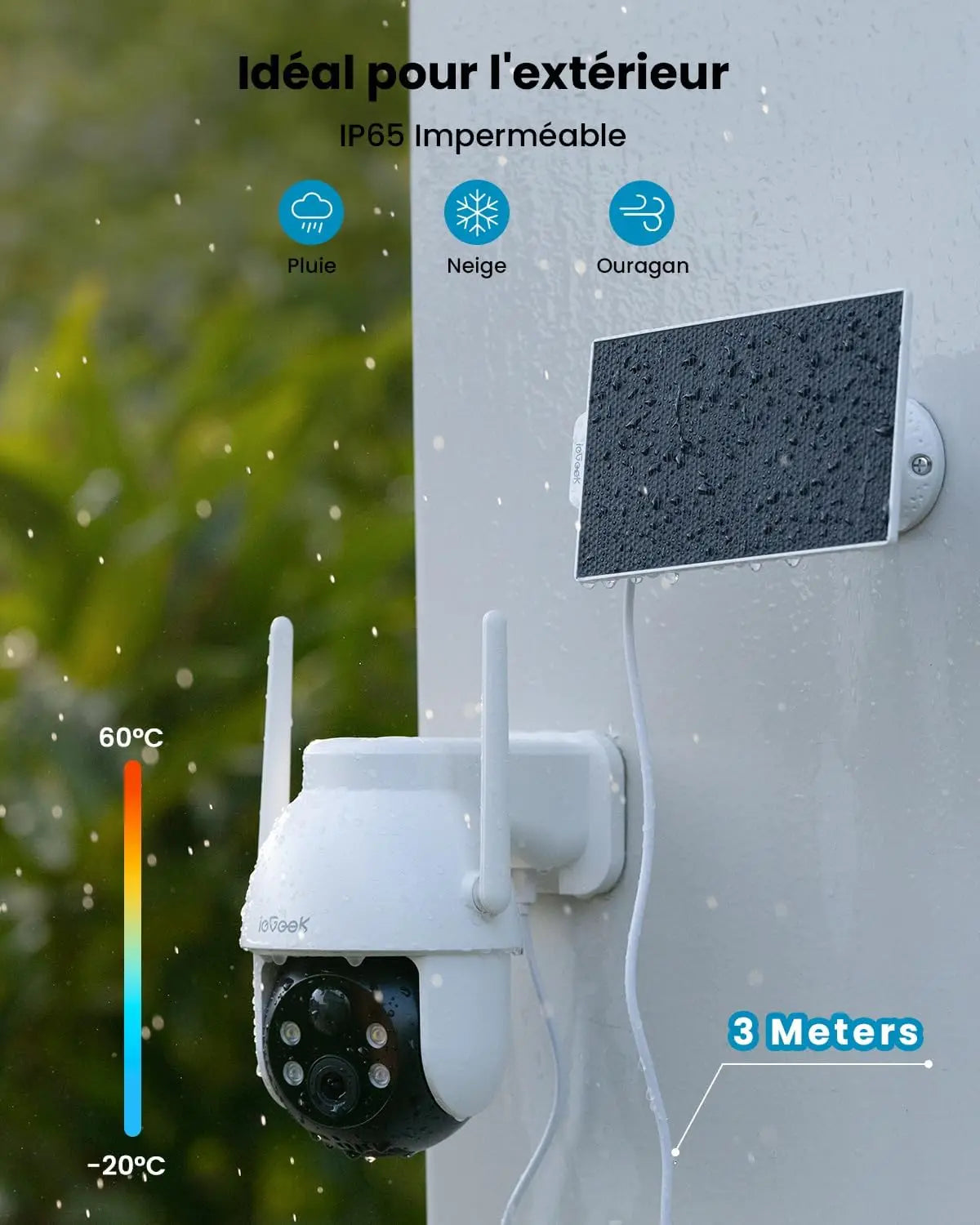 IeGeek 2K 3MP 360 PTZ Outdoor Solar Surveillance Camera