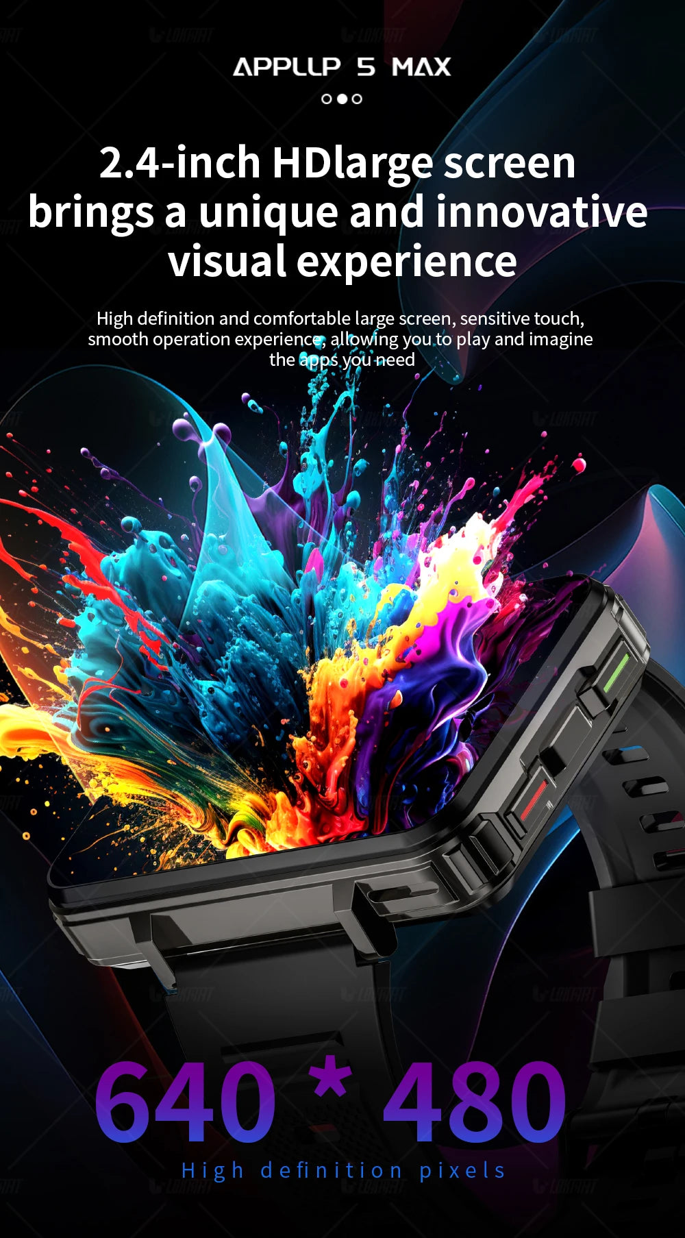 LOKMAT APPLLP 5 Max Android Watch Screen HD 4G Camera