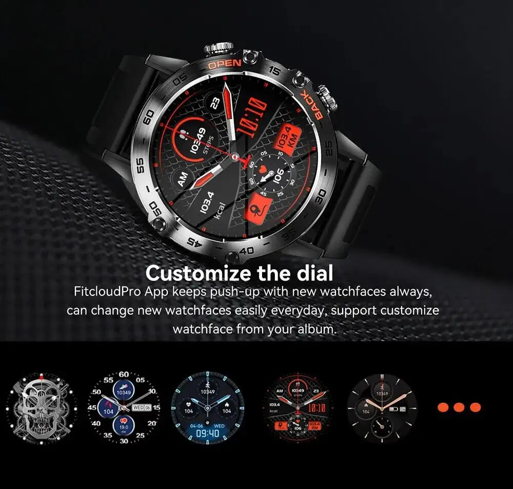 LIGE Smart Watch 1.39 Inch Bluetooth Call Men Outdoor Fitness Heart Rate Health Monitoring Smartwatch Android iOS