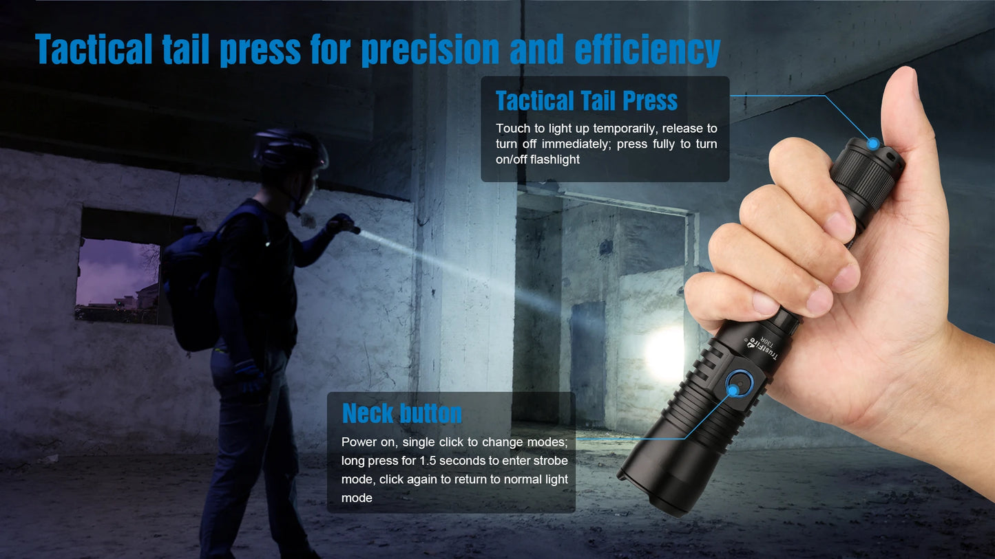 TrustFire T30R 1100M Tactical Flashlight 460 Lumen USB Rechargeable LED Torch