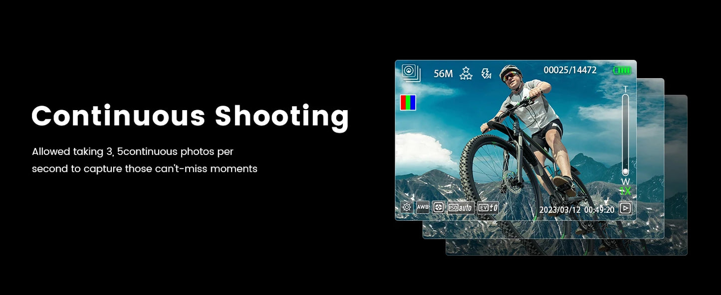 Gavonde Compact 4K Camera With WiFi Webcam 64MP Camcorder