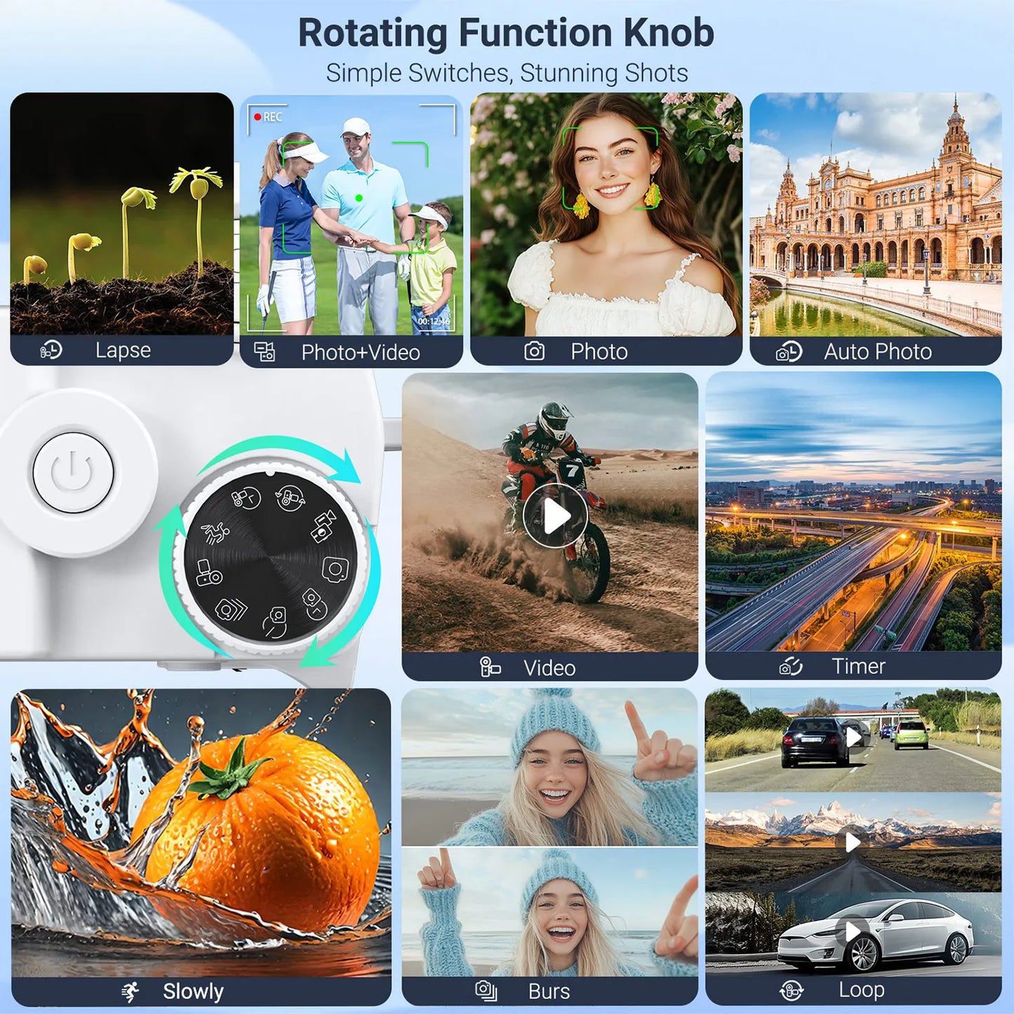 Gavonde 4K Camera 75MP Autofocus Anti Shake 18X Zoom Selfie