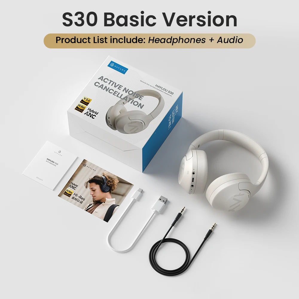 Haylou S30 Wireless Bluetooth 5.4 Headphones 43dB Noise Cancelling 40mm Driver