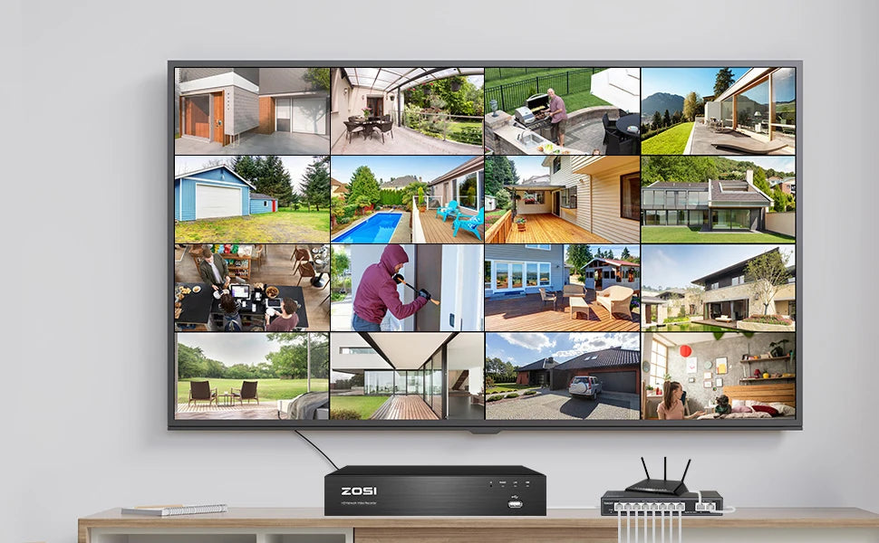 ZOSI 8CH POE Video Surveillance Kit 4K IP Cameras Outdoor