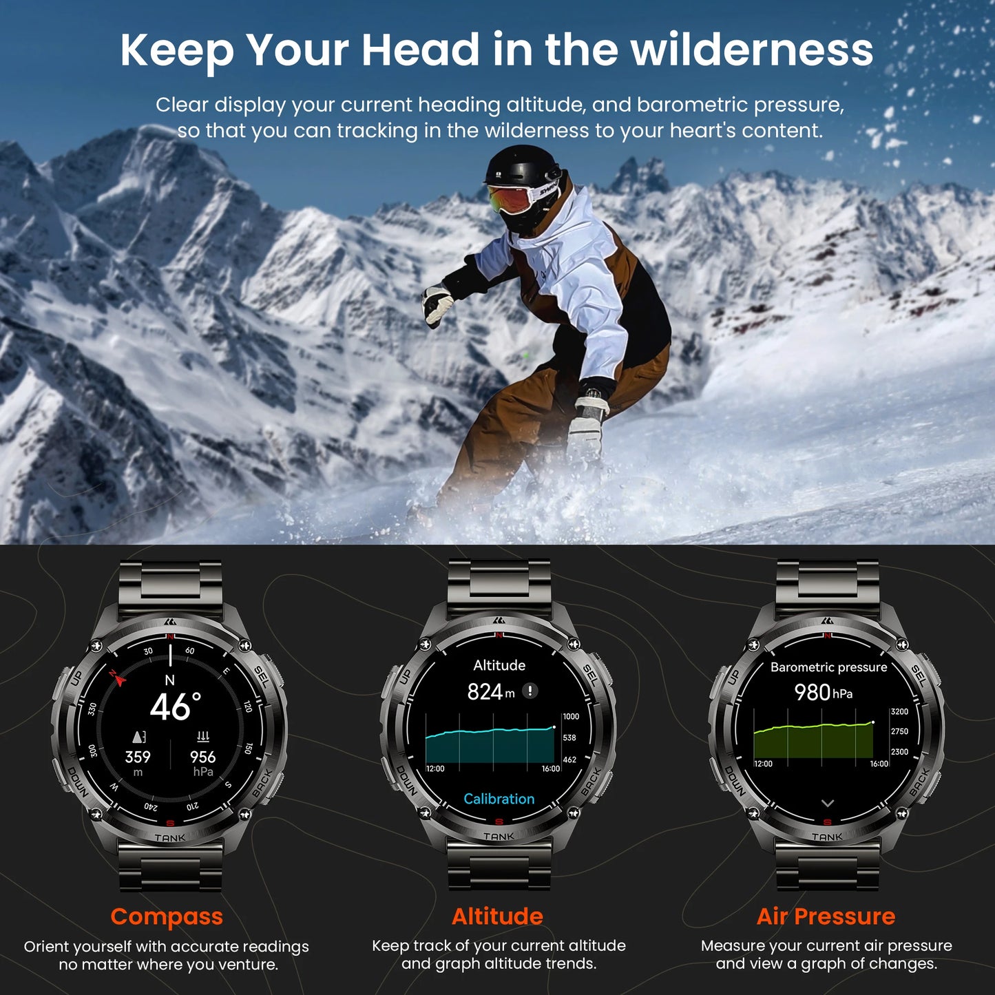 KOSPET Tank T3 Ultra 2 GPS Rugged Smartwatch Men Military