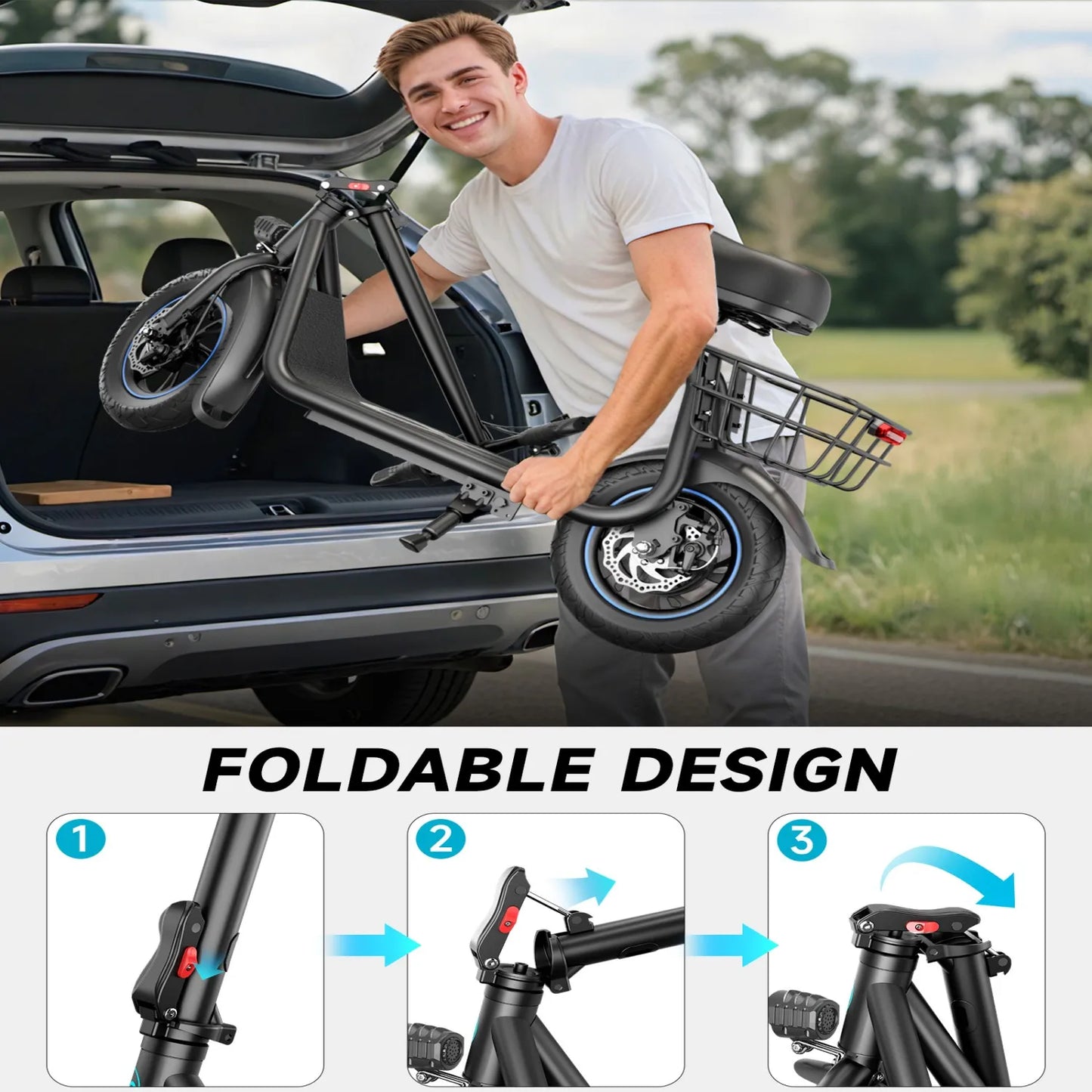 450W Electric Scooter 265 Lbs Max Load 22 Mile Range