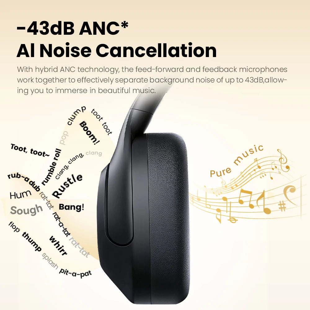 Haylou S30 Wireless Bluetooth 5.4 Headphones 43dB Noise Cancelling 40mm Driver