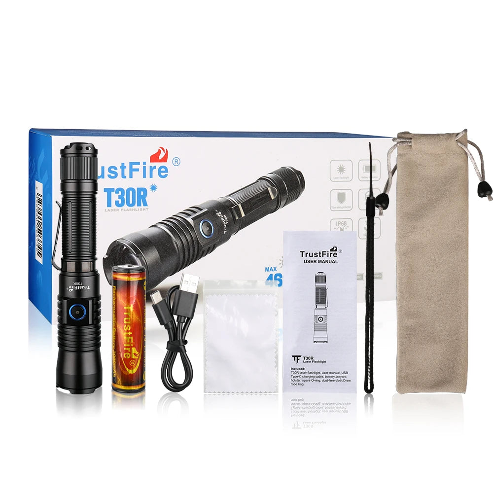 TrustFire T30R 1100M Tactical Flashlight 460 Lumen USB Rechargeable LED Torch