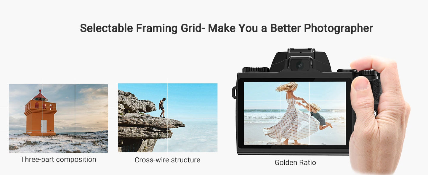 4K 64MP WiFi Vlogging Camera With Flash And Lens Hood