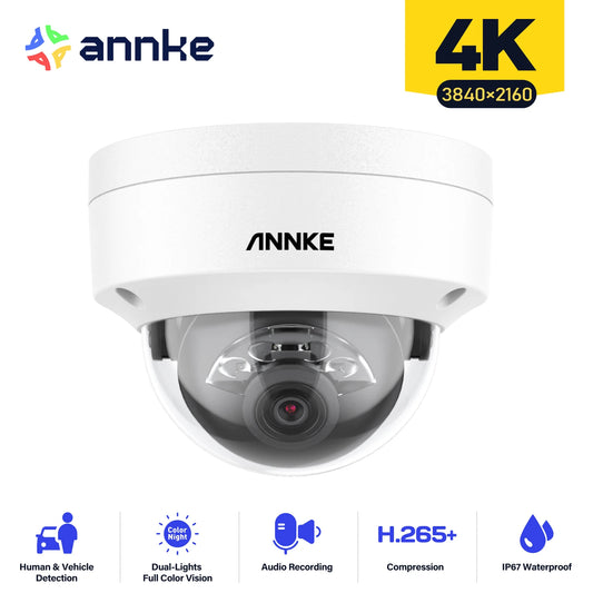 ANNKE C800 4K PoE Outdoor Security Camera IK10 IP67 8MP Smart Dual Light Built In Mic Video Surveillance