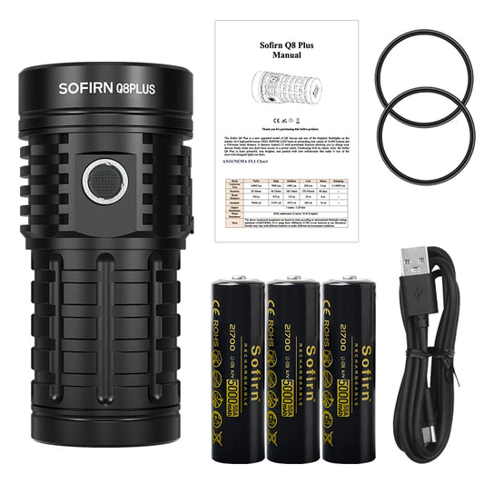 Sofirn Q8 Plus 16000lm USB C Rechargeable 21700 Anduril 2 Flashlight XHP50B