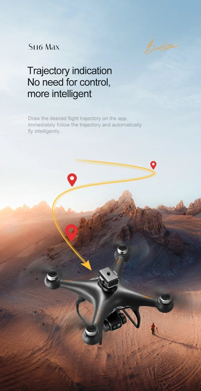 S116 MAX Drone Pro With 3 Batteries 8K Dual Camera Features
