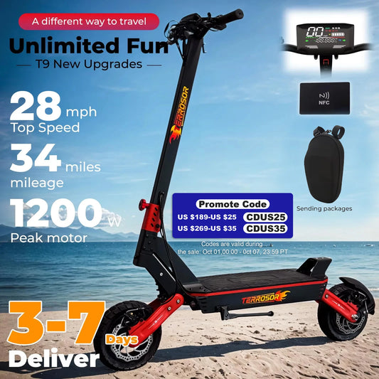 Electric Scooter For Adults 1200W 11in Off Road Tires 28MPH