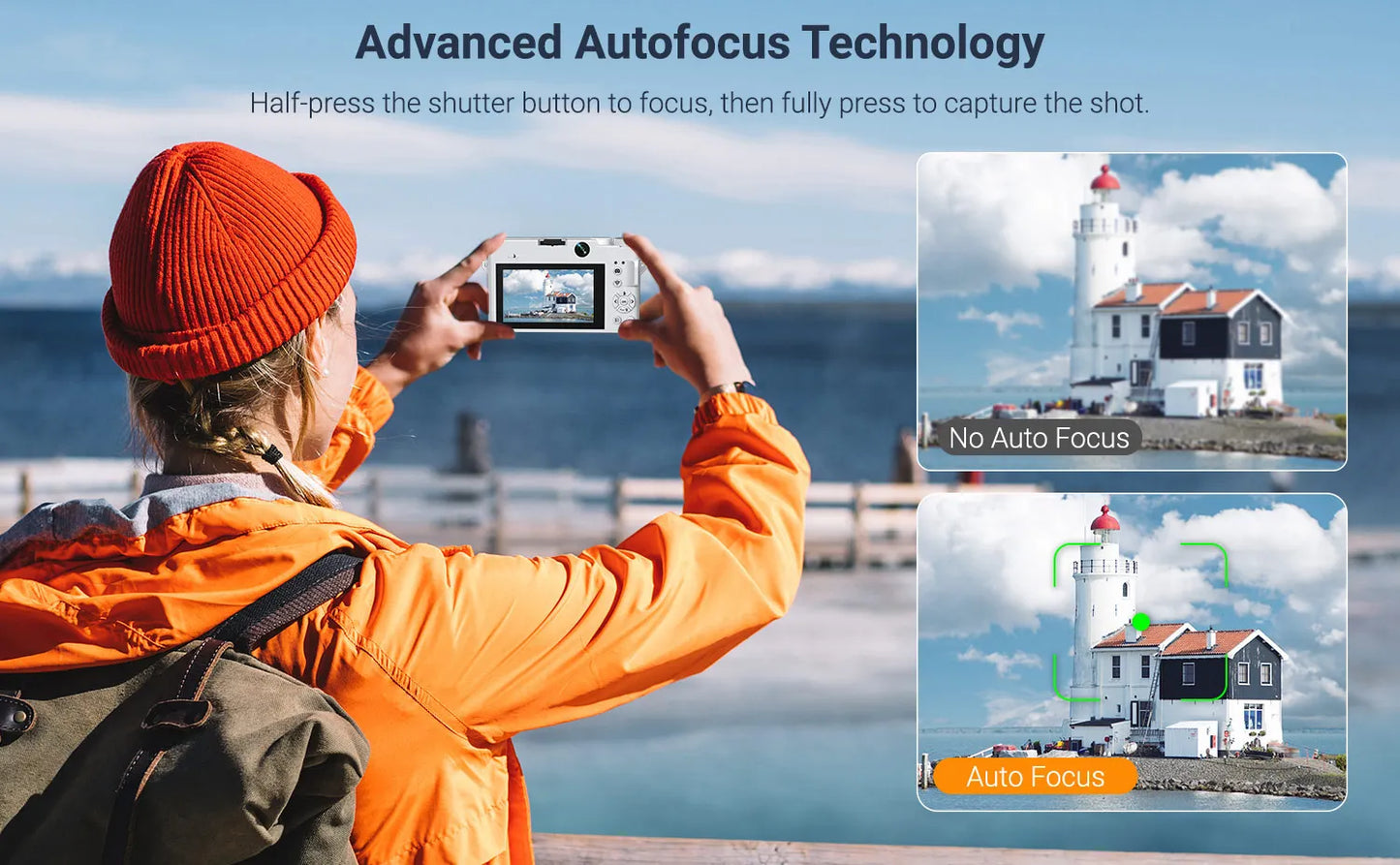 Gavonde 4K Camera 75MP Autofocus Anti Shake 18X Zoom Selfie