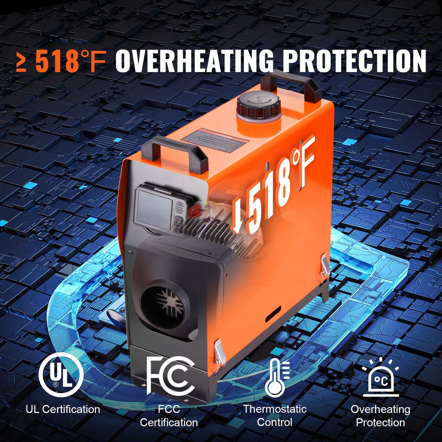 SucceBuy 8KW Diesel Air Heater Bluetooth LCD Display for Trailer Camper Van Boat