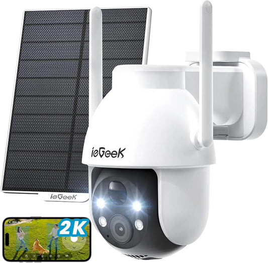 IeGeek 2K 3MP 360 PTZ Outdoor Solar Surveillance Camera