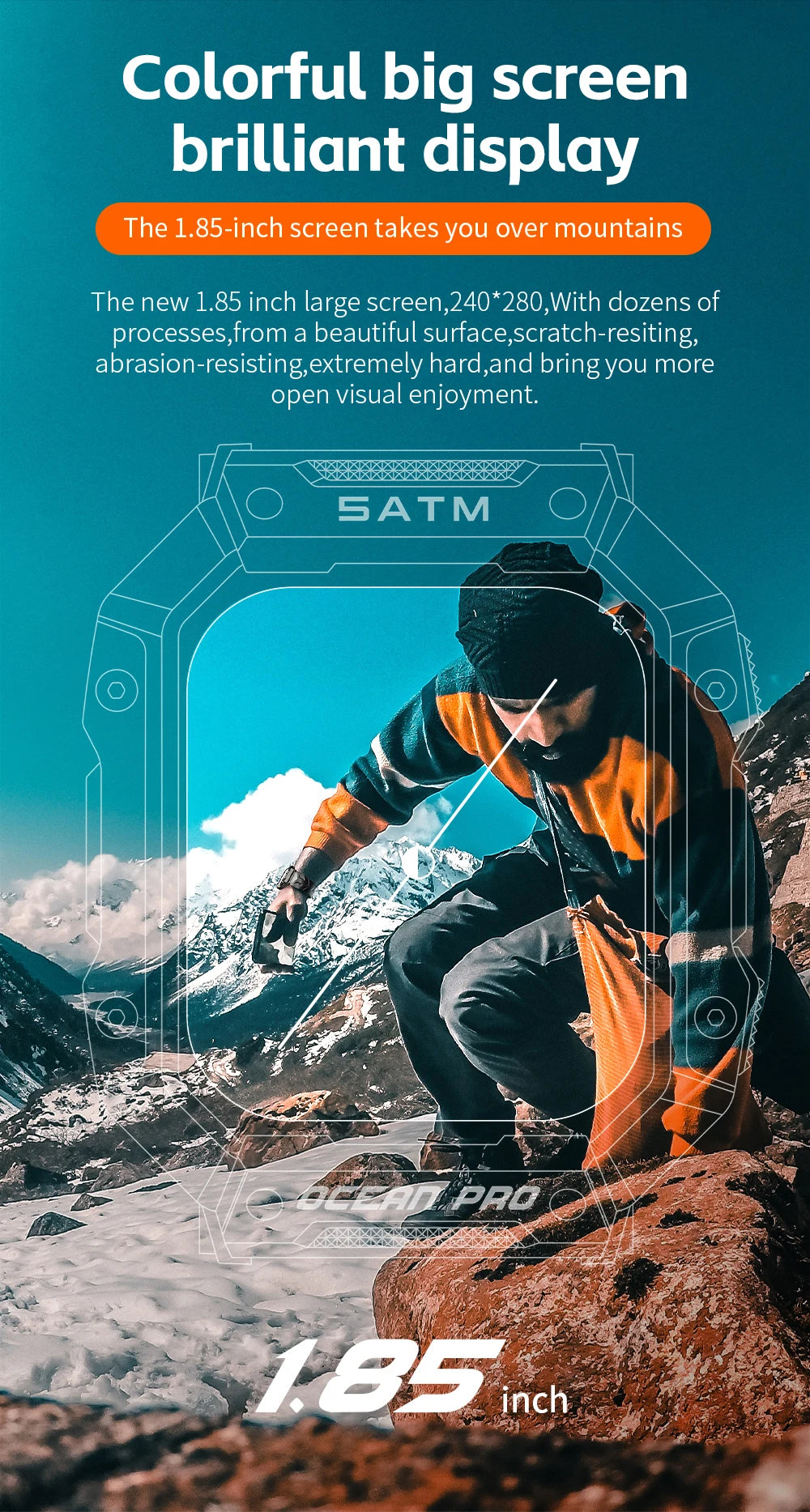 Lokmat Ocean Pro Smart Watch 5ATM Waterproof Heart Rate