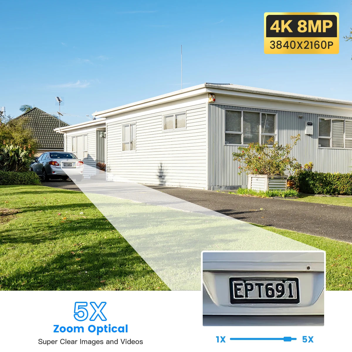 Ctronics 4K 8MP Outdoor WiFi Surveillance Camera 360 Zoom