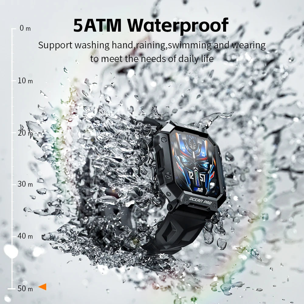Lokmat Ocean Pro Smart Watch 5ATM Waterproof Heart Rate