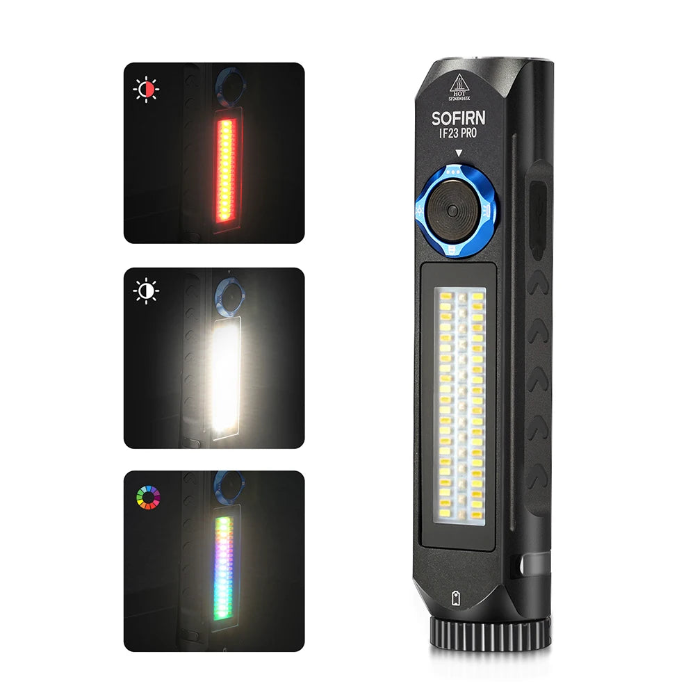 Sofirn IF23 Pro RGB LED Flashlight 5000lm 21700 USB C Rechargeable Magnetic