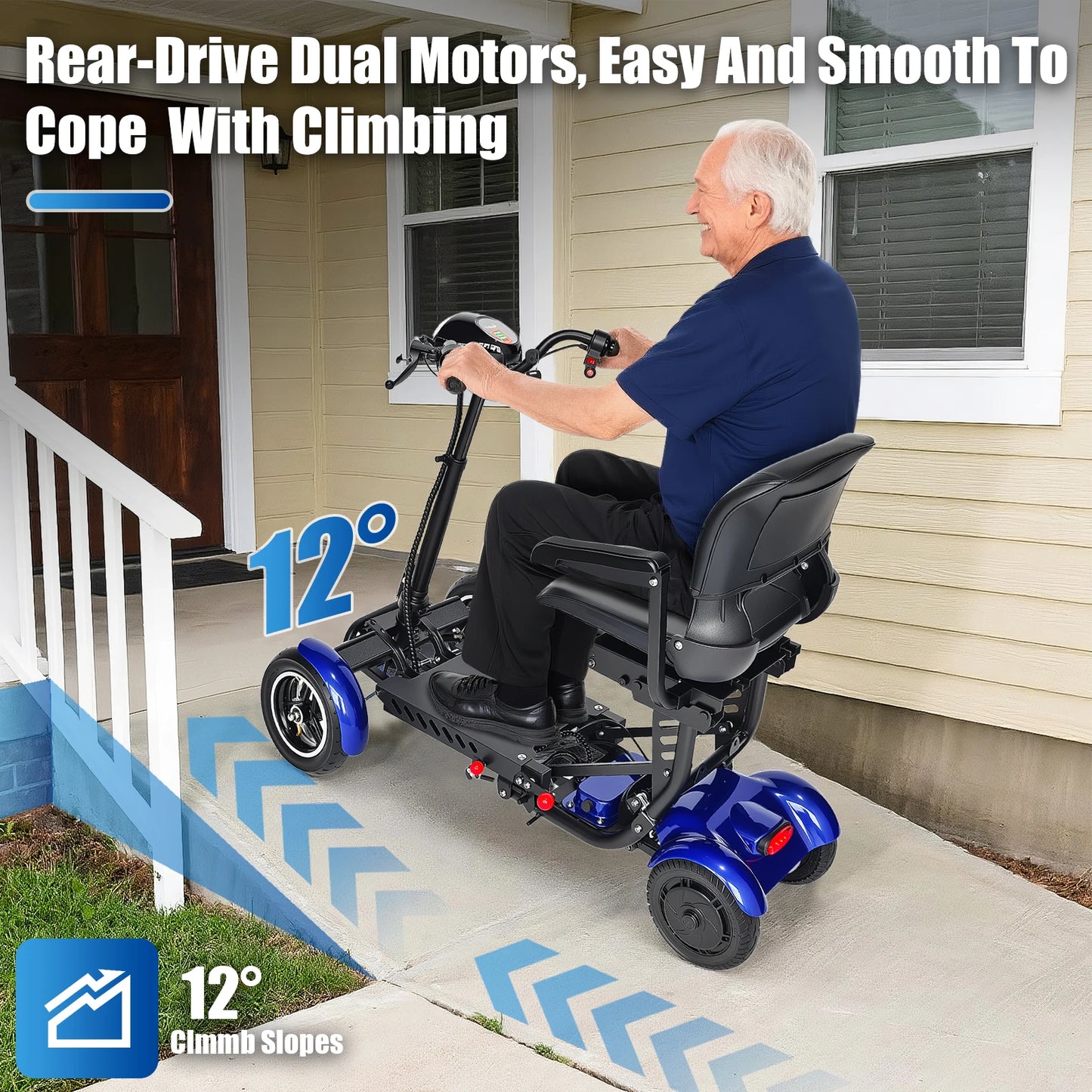 Folding Four Wheel Mobility Scooter For Seniors 11 MPH 500W