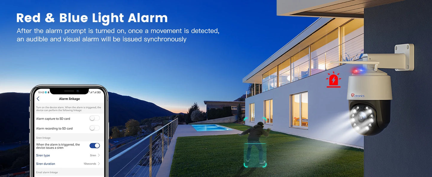 Ctronics 4K 8MP Outdoor WiFi Surveillance Camera 360 Zoom