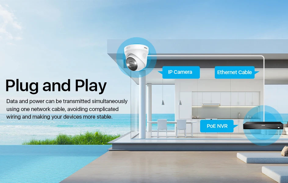 ZOSI 4K 8MP PoE Security System 16 Channel NVR 4TB AI