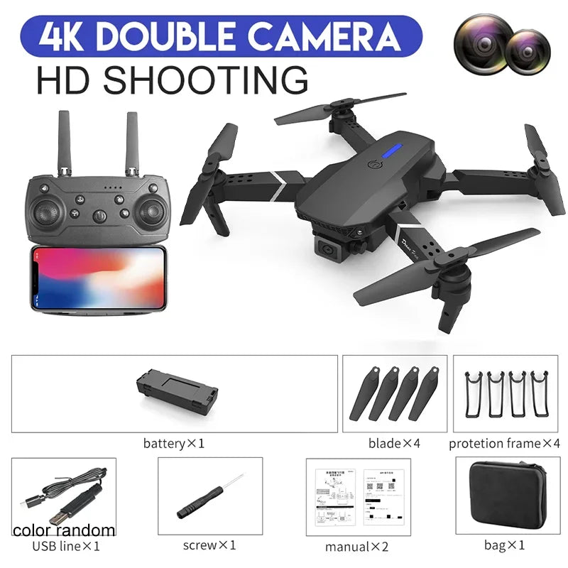 E88Pro 4K FPV Drone With 1080P Camera Foldable Portable