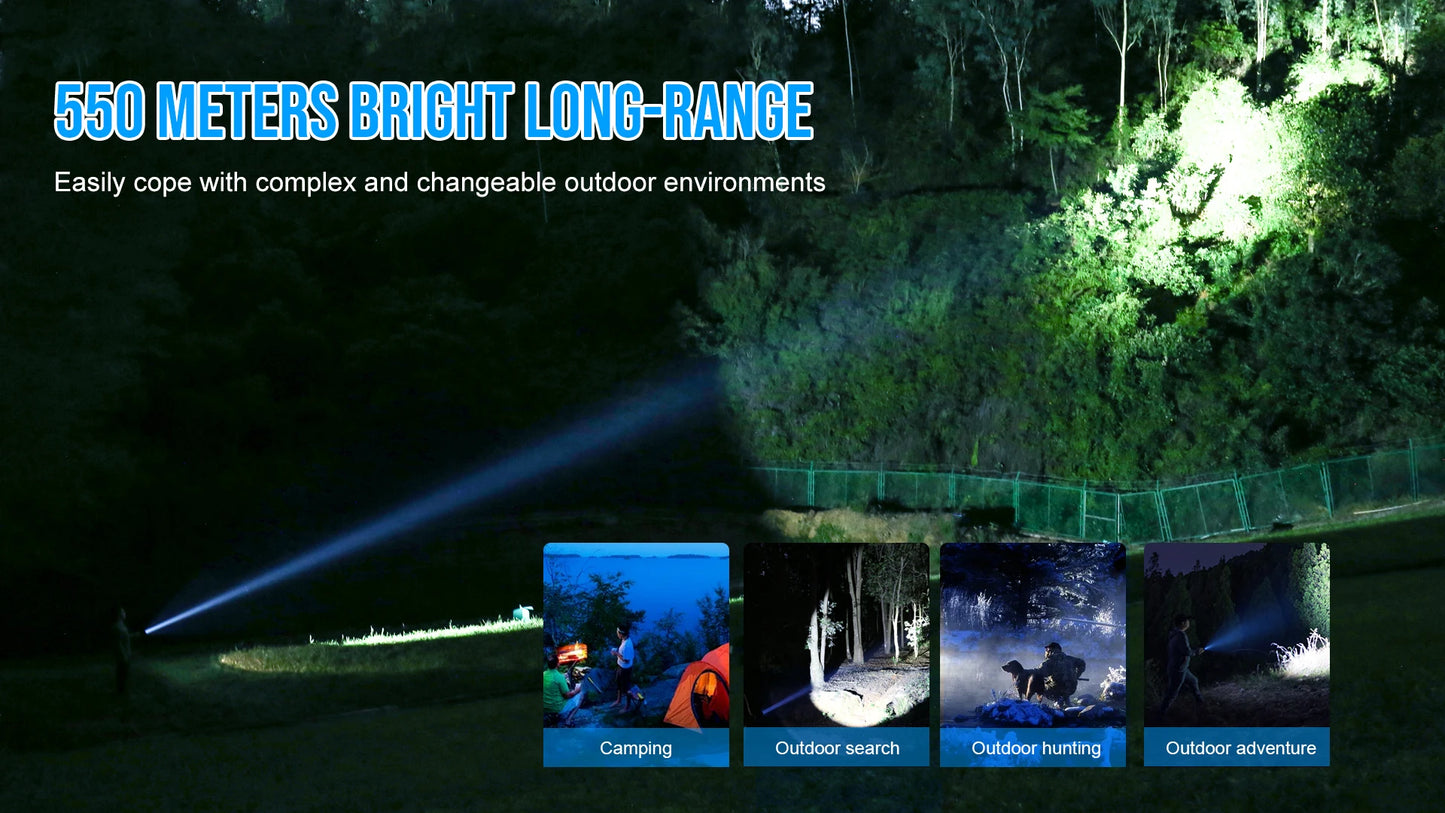 Trustfire T40R Army Tactical LED Flashlight 1800 Lumen USB Rechargeable IP68