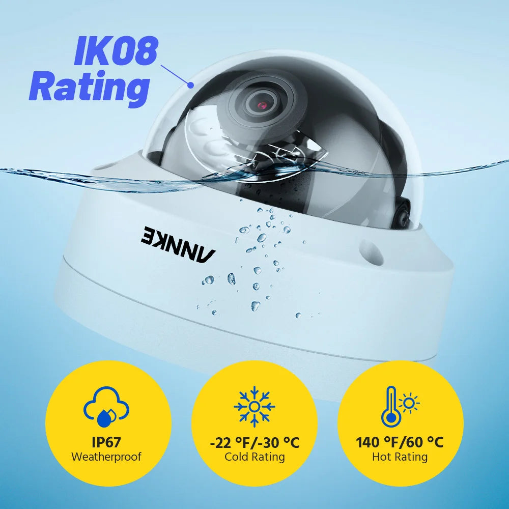 ANNKE C800 4K PoE Outdoor Security Camera IK10 IP67 8MP Smart Dual Light Built In Mic Video Surveillance