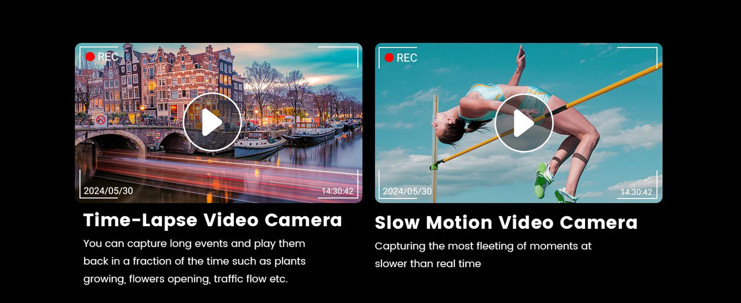 Gavonde Compact 4K Camera With WiFi Webcam 64MP Camcorder