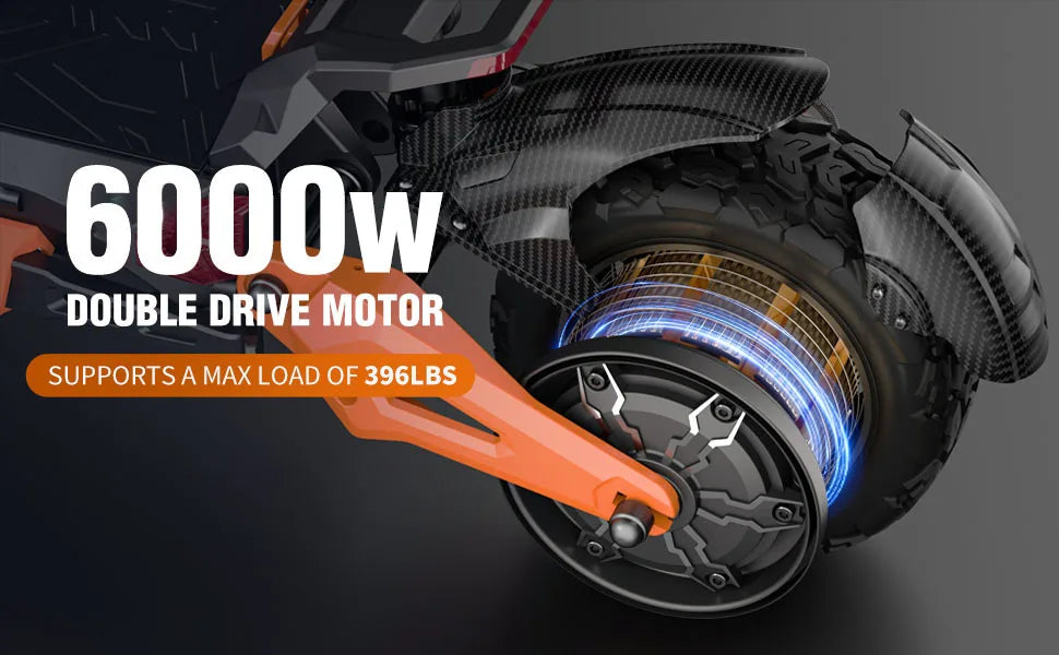 6000W Dual Motor Electric Scooter 50mph Folding Off Road