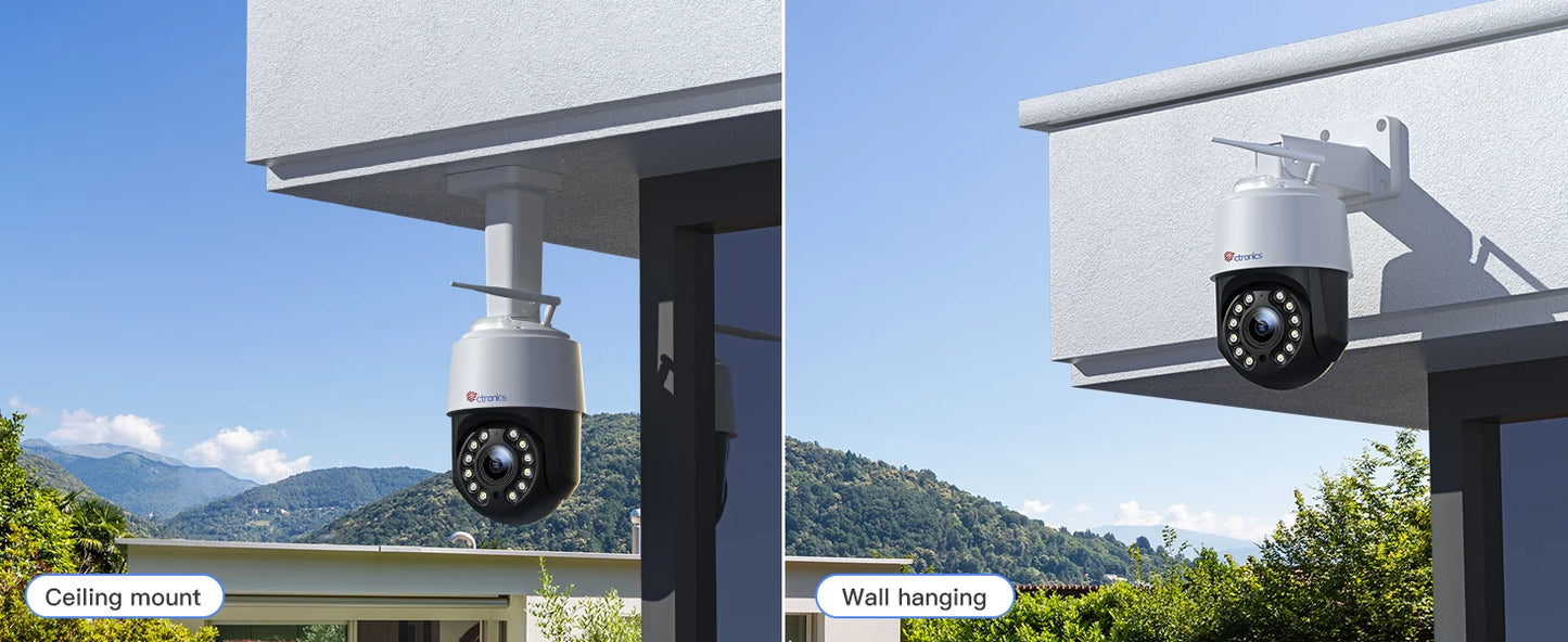 Ctronics 4K 8MP Outdoor WiFi Surveillance Camera 360 Zoom