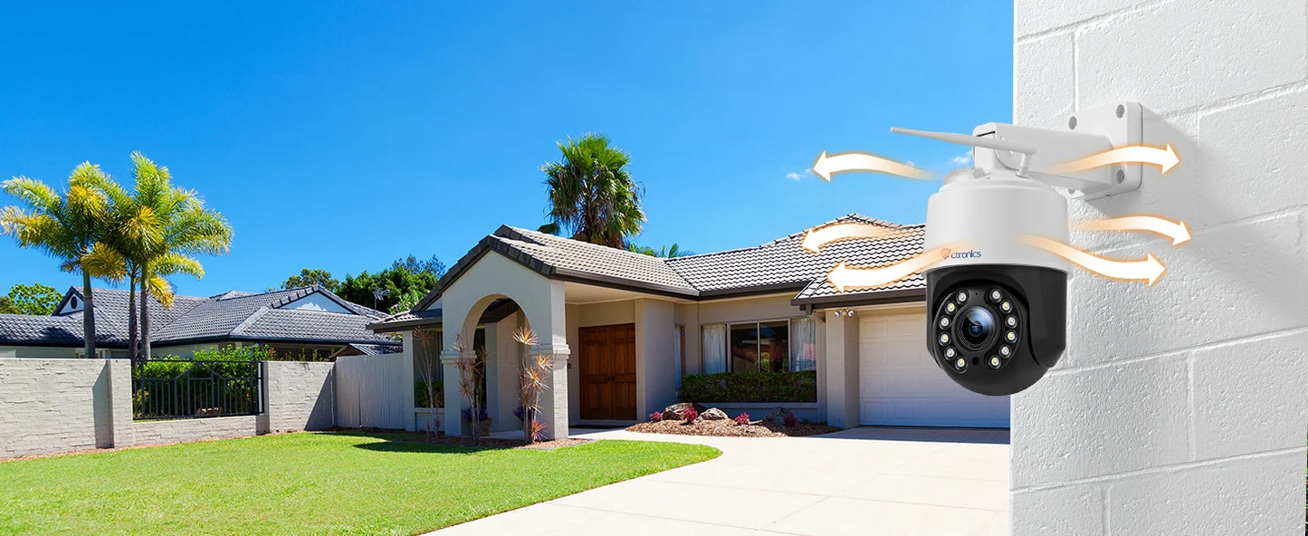 Ctronics 4K 8MP Outdoor WiFi Surveillance Camera 360 Zoom