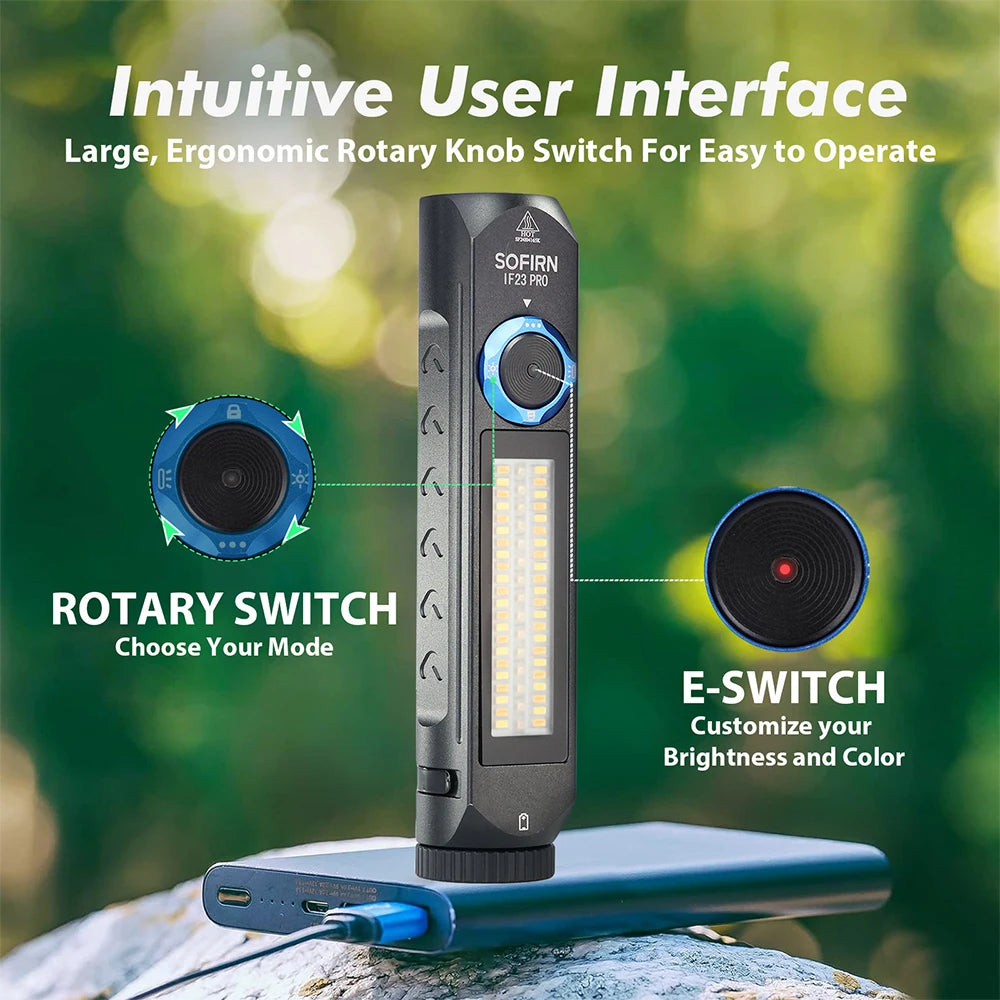 Sofirn IF23 Pro RGB LED Flashlight 5000lm 21700 USB C Rechargeable Magnetic