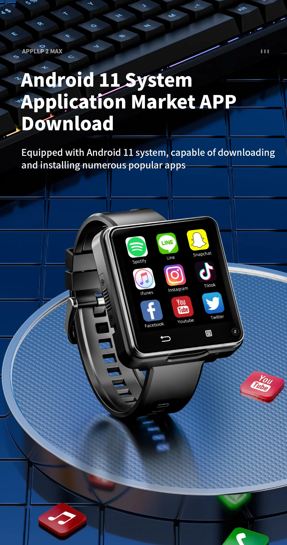 Lokmat Appllp 2 Max Dual Camera Android 11 Smart Watch
