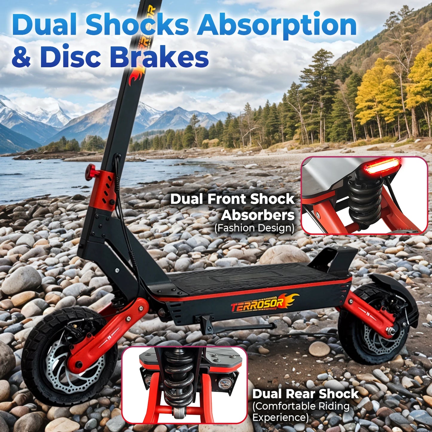 Electric Scooter For Adults 1200W 11in Off Road Tires 28MPH