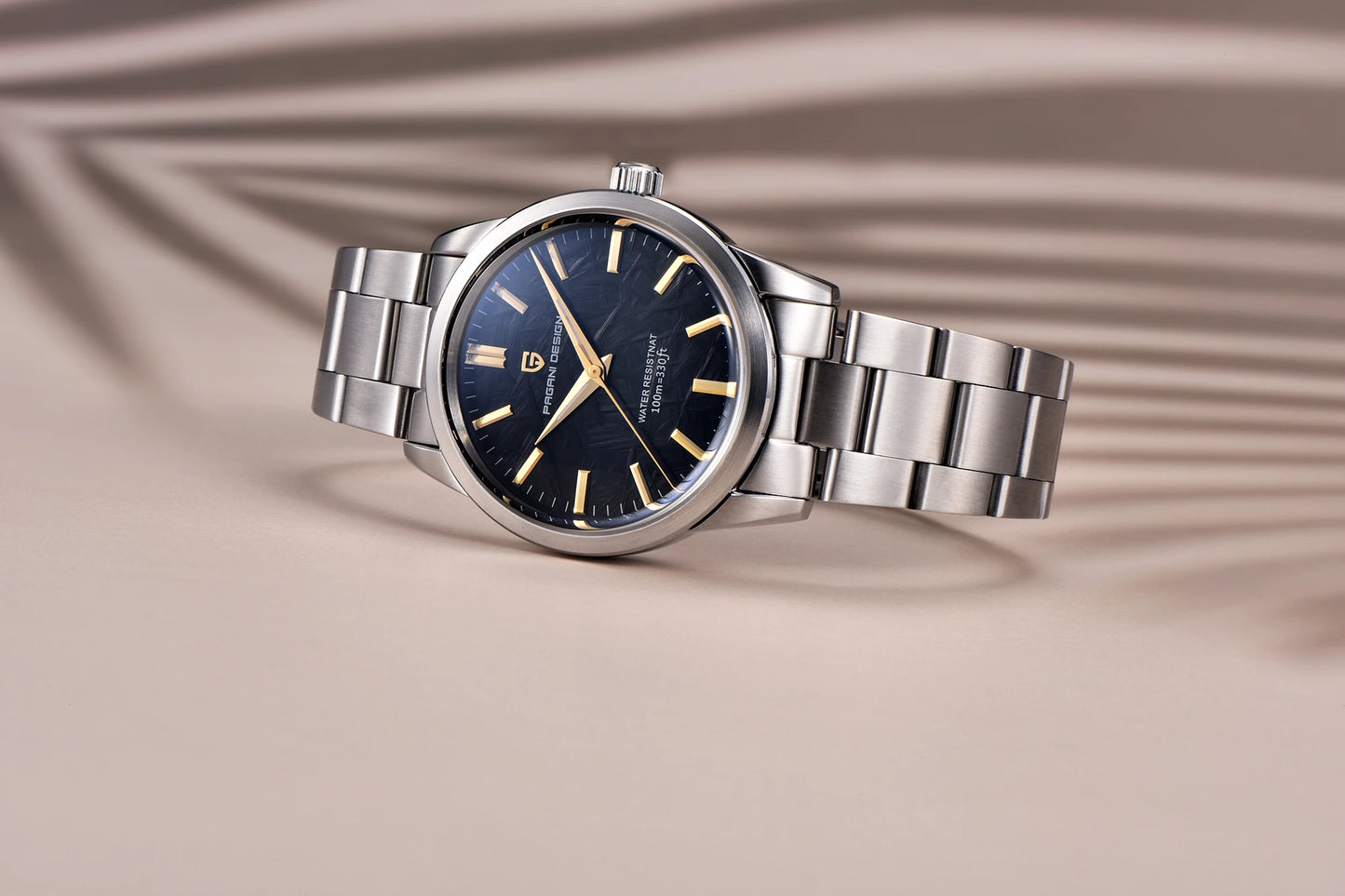 PAGANI DESIGN 40mm Ultra Thin Mens Quartz Wristwatch With Sapphire Crystal