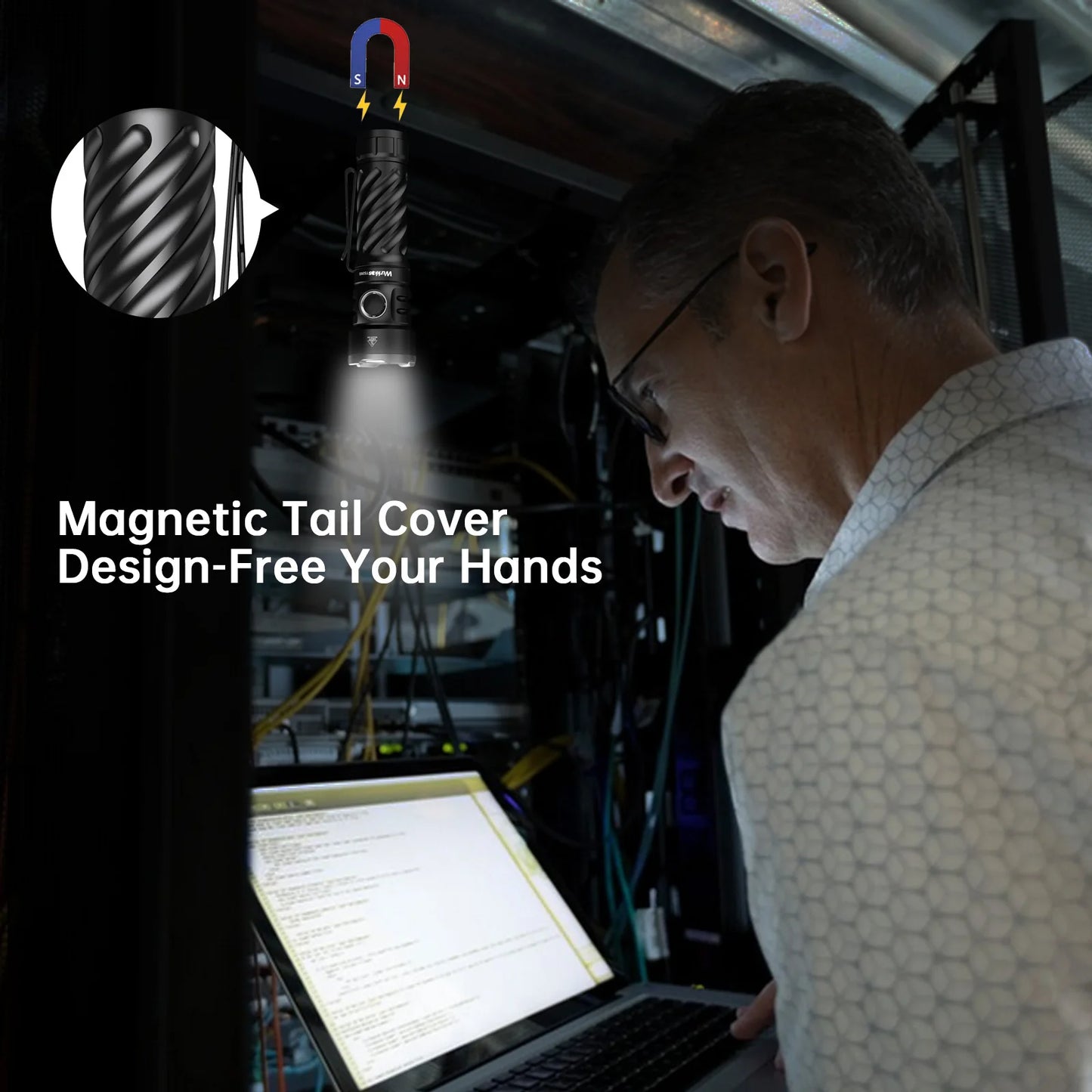 Wurkkos TS26S 21700 Flashlight 3100LM IPX8 Magnetic Tail Self Defense